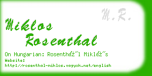 miklos rosenthal business card